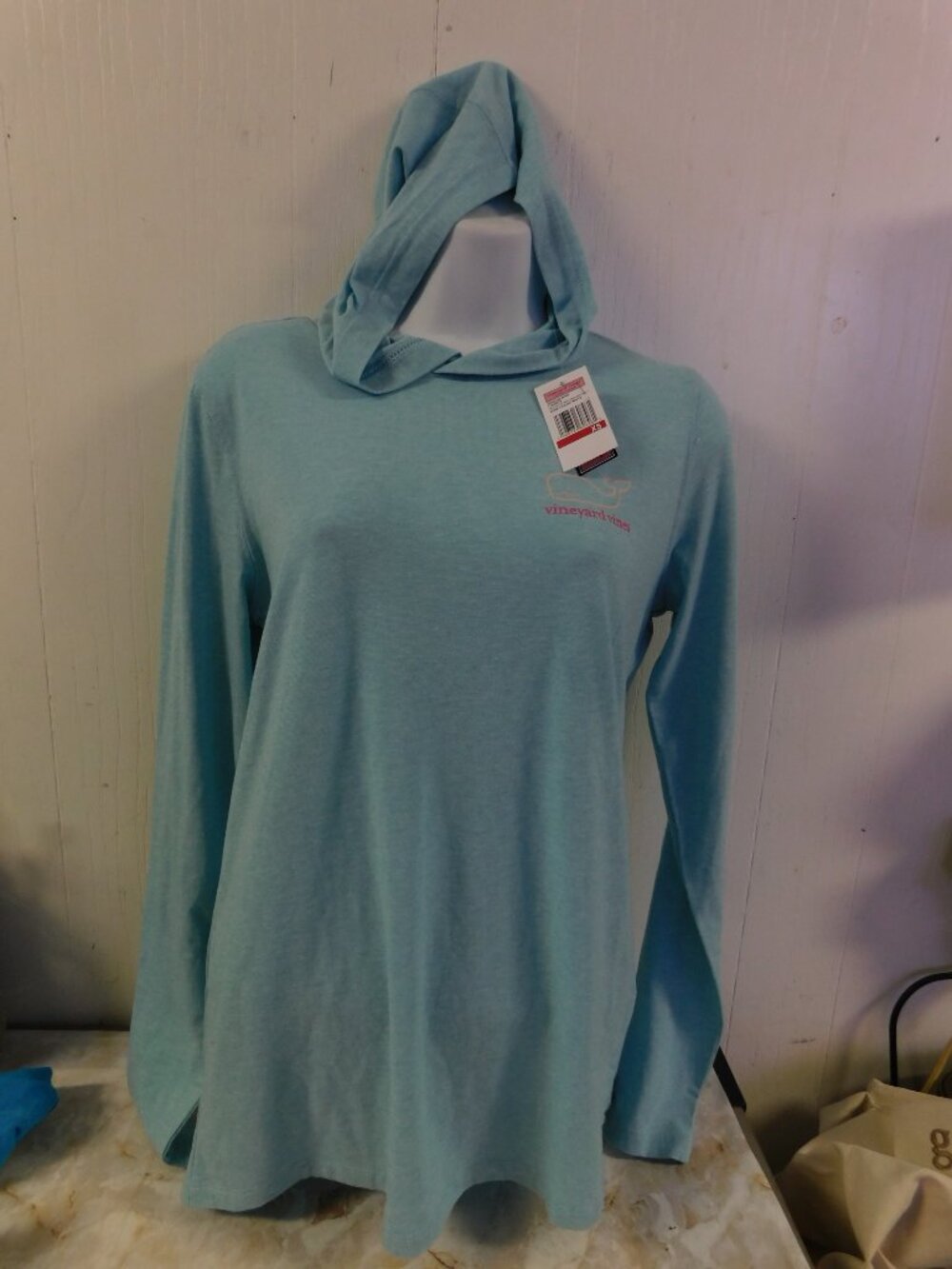 Vineyard Vines Soft Cotton Hooded Pull Over Top Lightweight New w/ tag XS